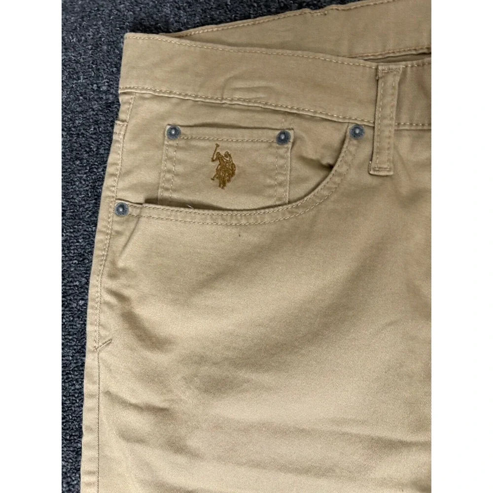 US Polo Assn‎ Active Stretch Slim Straight Pants Mens 38x34 Honey Tan New